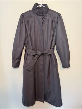 London Fog Charcoal Gray Belted Trench Coat